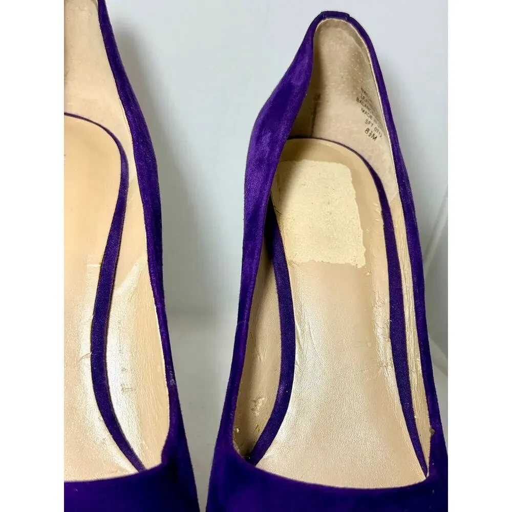 Nine West Purple Suede Platform Pumps Women's Size 8.5M Stiletto Heels